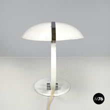 画像をギャラリービューアに読み込む, White metal table lamp, 1970s