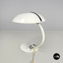 画像をギャラリービューアに読み込む, White metal table lamp, 1970s
