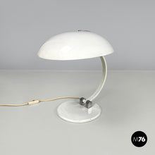 画像をギャラリービューアに読み込む, White metal table lamp, 1970s