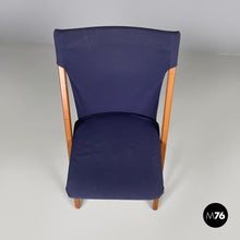 画像をギャラリービューアに読み込む, Folding chair in wood and blue fabric, 1990s