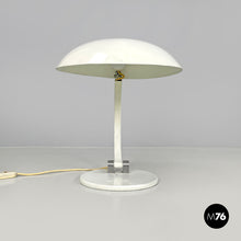 画像をギャラリービューアに読み込む, White metal table lamp, 1970s
