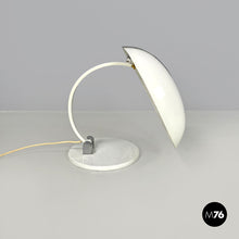 画像をギャラリービューアに読み込む, White metal table lamp, 1970s