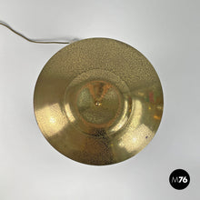 Charger l'image dans la galerie, Brass table lamp with a round beige marble base, 1970s