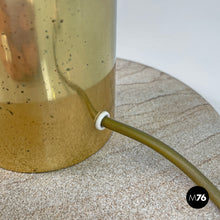Charger l'image dans la galerie, Brass table lamp with a round beige marble base, 1970s