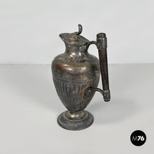 画像をギャラリービューアに読み込む, Silver plate and wood jug or teapot by SB&M, early 1900s