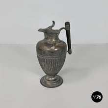 画像をギャラリービューアに読み込む, Silver plate and wood jug or teapot by SB&M, early 1900s