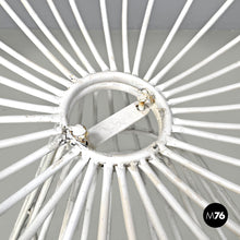 Load image into Gallery viewer, White metal and brown fabric armchairs, 1970s