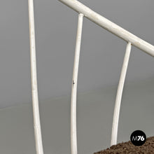 Load image into Gallery viewer, White metal and brown fabric armchairs, 1970s