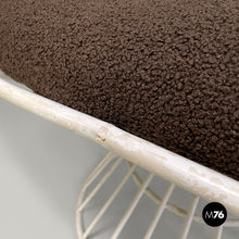 Load image into Gallery viewer, White metal and brown fabric armchairs, 1970s