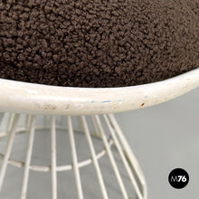 Load image into Gallery viewer, White metal and brown fabric armchairs, 1970s