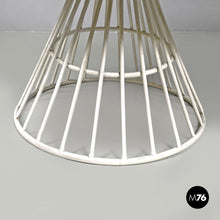 Load image into Gallery viewer, White metal and brown fabric armchairs, 1970s