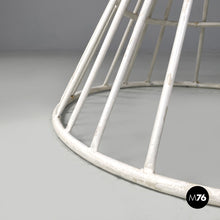 Load image into Gallery viewer, White metal and brown fabric armchairs, 1970s