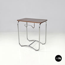 画像をギャラリービューアに読み込む, Wood and metal coffee table with newspaper hook, 1950s