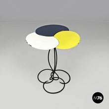 Charger l'image dans la galerie, Yellow and grey enamel wrought iron coffee table, 1950s