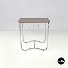 画像をギャラリービューアに読み込む, Wood and metal coffee table with newspaper hook, 1950s