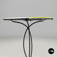 Charger l'image dans la galerie, Yellow and grey enamel wrought iron coffee table, 1950s