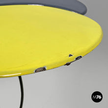 Charger l'image dans la galerie, Yellow and grey enamel wrought iron coffee table, 1950s