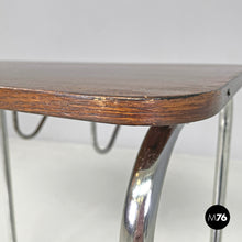 画像をギャラリービューアに読み込む, Wood and metal coffee table with newspaper hook, 1950s
