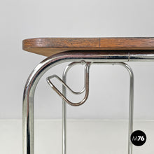 画像をギャラリービューアに読み込む, Wood and metal coffee table with newspaper hook, 1950s