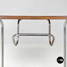 画像をギャラリービューアに読み込む, Wood and metal coffee table with newspaper hook, 1950s