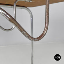 画像をギャラリービューアに読み込む, Wood and metal coffee table with newspaper hook, 1950s