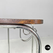 画像をギャラリービューアに読み込む, Wood and metal coffee table with newspaper hook, 1950s