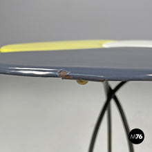 Charger l'image dans la galerie, Yellow and grey enamel wrought iron coffee table, 1950s