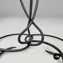 Charger l'image dans la galerie, Yellow and grey enamel wrought iron coffee table, 1950s