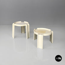 画像をギャラリービューアに読み込む, White plastic coffee tables by Giotto Stoppino for Kartell, 1970s