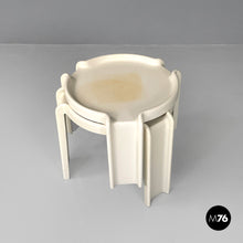画像をギャラリービューアに読み込む, White plastic coffee tables by Giotto Stoppino for Kartell, 1970s