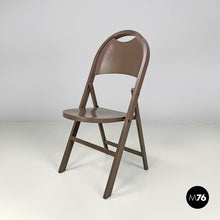Charger l'image dans la galerie, Brown folding chair Tric by Achille and Pier Giacomo Castiglioni for Bonacina, 1960s
