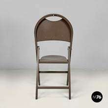 Charger l'image dans la galerie, Brown folding chair Tric by Achille and Pier Giacomo Castiglioni for Bonacina, 1960s