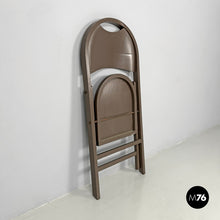 Charger l'image dans la galerie, Brown folding chair Tric by Achille and Pier Giacomo Castiglioni for Bonacina, 1960s