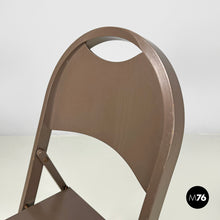 Charger l'image dans la galerie, Brown folding chair Tric by Achille and Pier Giacomo Castiglioni for Bonacina, 1960s