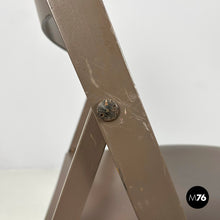 Charger l'image dans la galerie, Brown folding chair Tric by Achille and Pier Giacomo Castiglioni for Bonacina, 1960s