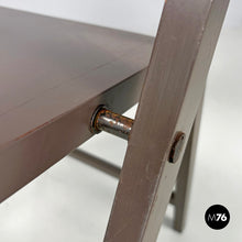 Charger l'image dans la galerie, Brown folding chair Tric by Achille and Pier Giacomo Castiglioni for Bonacina, 1960s