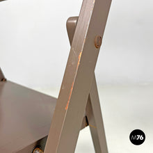 Charger l'image dans la galerie, Brown folding chair Tric by Achille and Pier Giacomo Castiglioni for Bonacina, 1960s