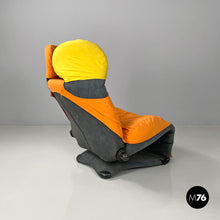 画像をギャラリービューアに読み込む, Orange fabric armchair or chaise longue Wink by Toshiyuki Kita for Cassina, 1980s
