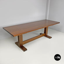 Load image into Gallery viewer, Wooden dining table with two central beams, 1970s