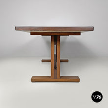 Load image into Gallery viewer, Wooden dining table with two central beams, 1970s