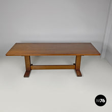 Load image into Gallery viewer, Wooden dining table with two central beams, 1970s