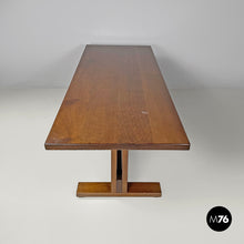 Load image into Gallery viewer, Wooden dining table with two central beams, 1970s