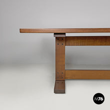 Load image into Gallery viewer, Wooden dining table with two central beams, 1970s