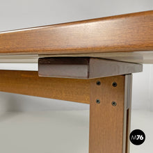 Load image into Gallery viewer, Wooden dining table with two central beams, 1970s