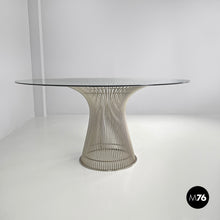 画像をギャラリービューアに読み込む, Dining table in glass and metal by Warren Platner for Knoll, 1966