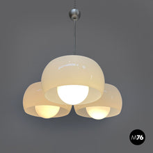 Load image into Gallery viewer, Glass and brass chandelier Triclinio by Vico Magistretti for Artemide, 1970s
