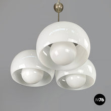 Load image into Gallery viewer, Glass and brass chandelier Triclinio by Vico Magistretti for Artemide, 1970s