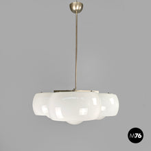 Load image into Gallery viewer, Glass and brass chandelier Triclinio by Vico Magistretti for Artemide, 1970s