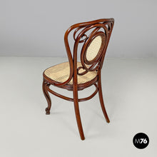 Load image into Gallery viewer, Wood and Vienna straw chairs with curl details, early 1900s