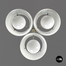 Load image into Gallery viewer, Glass and brass chandelier Triclinio by Vico Magistretti for Artemide, 1970s